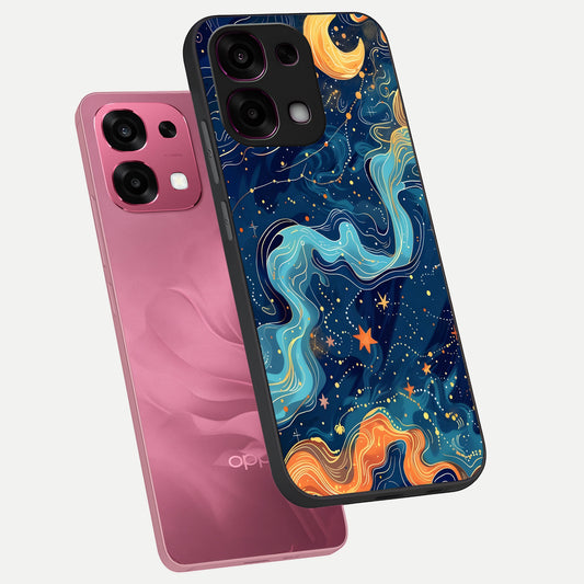  Celestial Dream Flow phone case For Oppo F31 5G showing premium glass back cover with detailed artwork