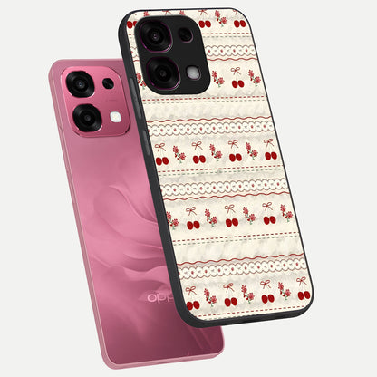  Cherry Bloom Charm phone case For Oppo F31 5G showing premium glass back cover with detailed artwork