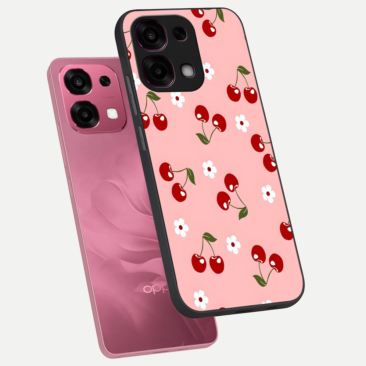  Cherry Love Mood phone case For Oppo F31 5G showing premium glass back cover with detailed artwork
