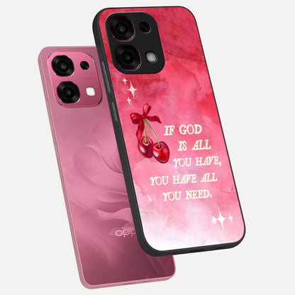  Cherry Quote phone case For Oppo F31 5G showing premium glass back cover with detailed artwork