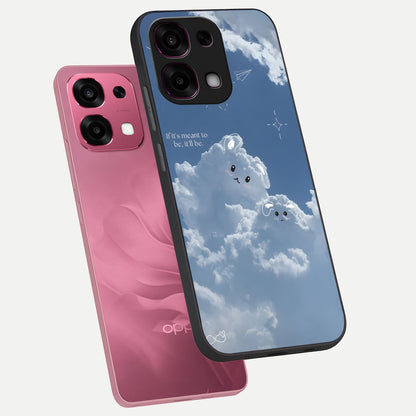  Cloud Bunny Dreams phone case For Oppo F31 5G showing premium glass back cover with detailed artwork