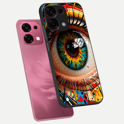  Colorful Eye phone case For Oppo F31 5G showing premium glass back cover with detailed artwork