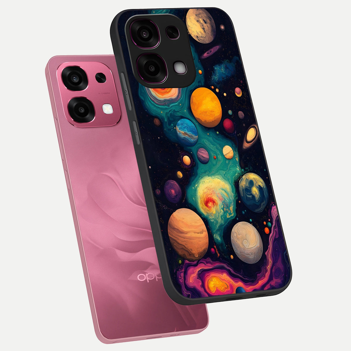  Cosmic Planet Journey phone case For Oppo F31 5G showing premium glass back cover with detailed artwork