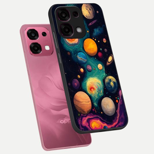  Cosmic Planet Journey phone case For Oppo F31 5G showing premium glass back cover with detailed artwork