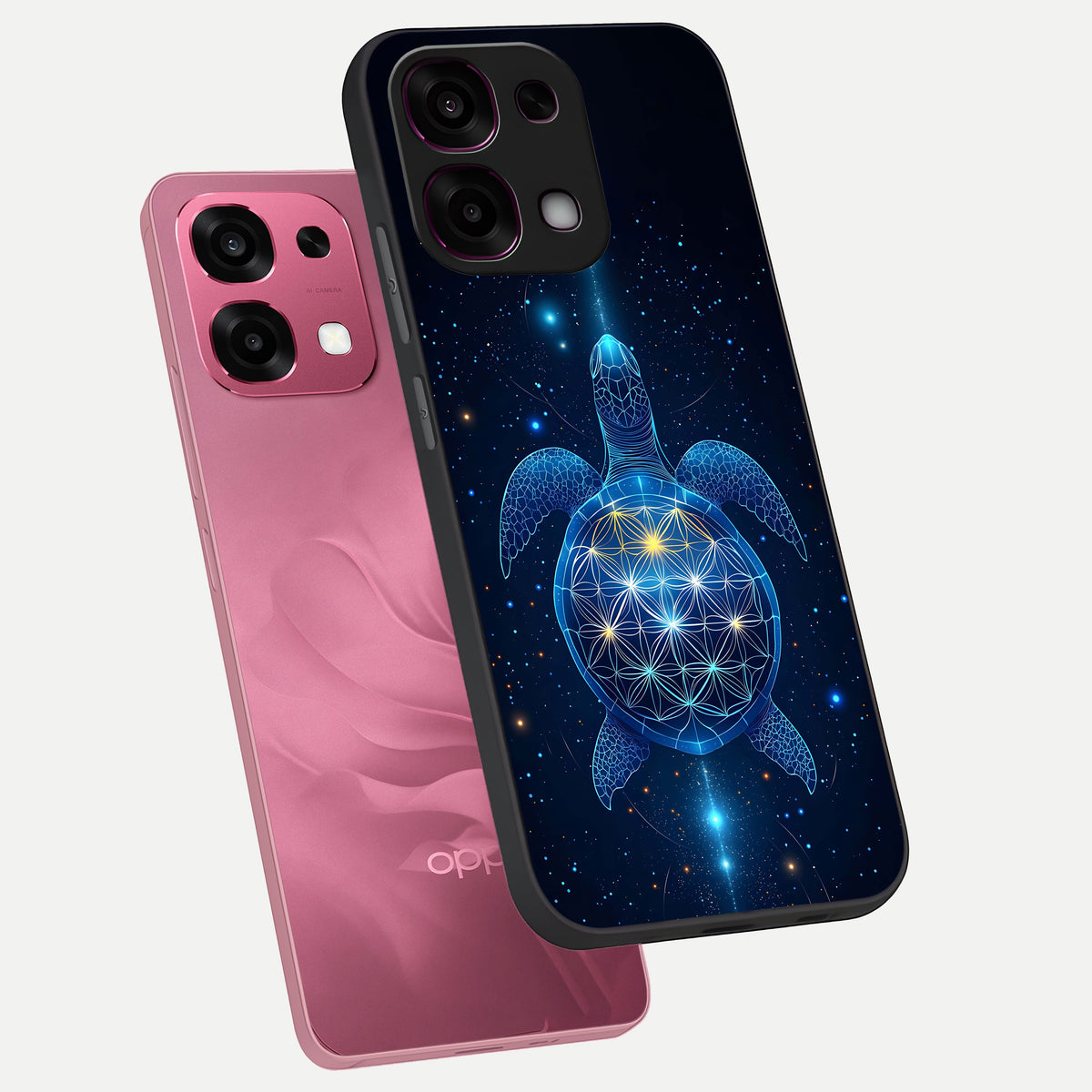  Crimson Blue Turtle phone case For Oppo F31 5G showing premium glass back cover with detailed artwork