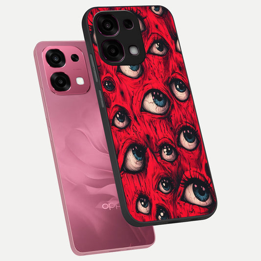  Crimson Watch Eyes phone case For Oppo F31 5G showing premium glass back cover with detailed artwork