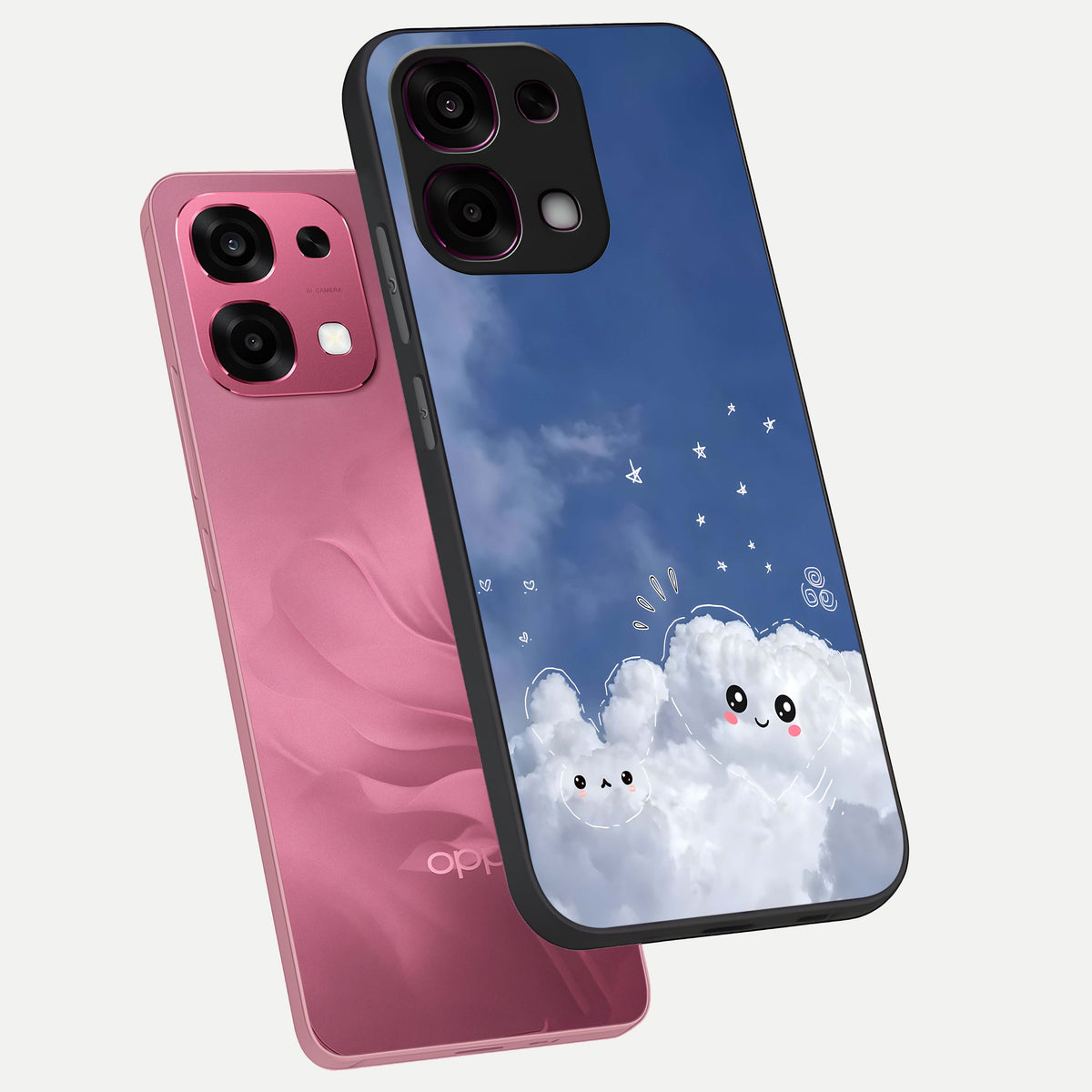  Cute Blossom Cloud phone case For Oppo F31 5G showing premium glass back cover with detailed artwork