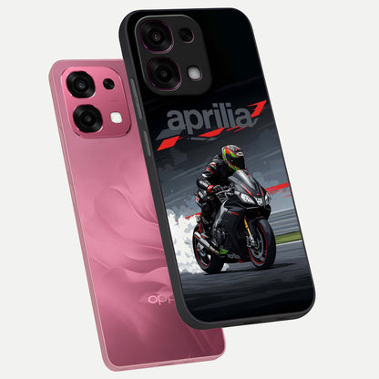  Dark Aprilla phone case For Oppo F31 5G showing premium glass back cover with detailed artwork