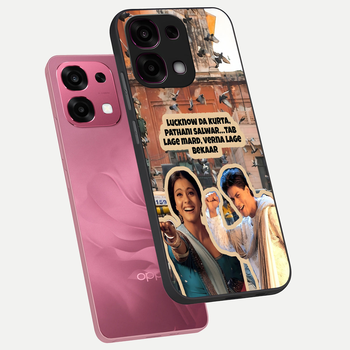  Desi Retro Vibes phone case For Oppo F31 5G showing premium glass back cover with detailed artwork