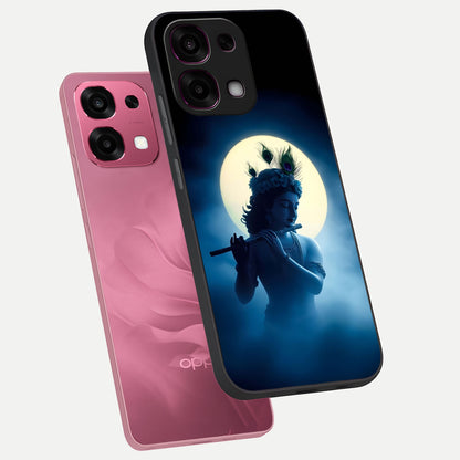  Divine Moon Flute phone case For Oppo F31 5G showing premium glass back cover with detailed artwork
