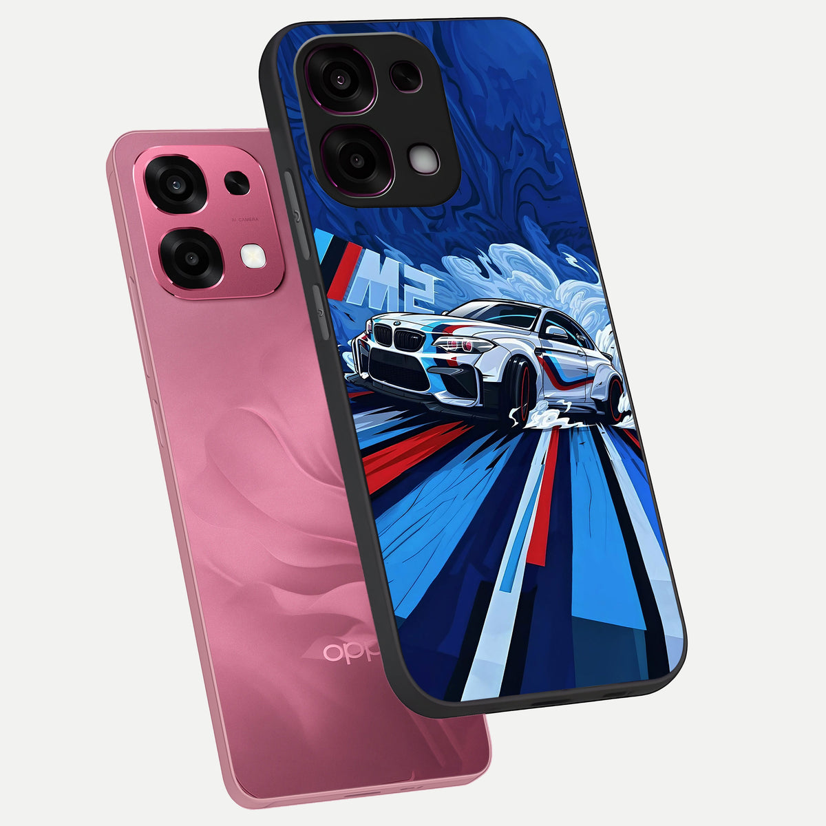  Drift Power Rush phone case For Oppo F31 5G showing premium glass back cover with detailed artwork