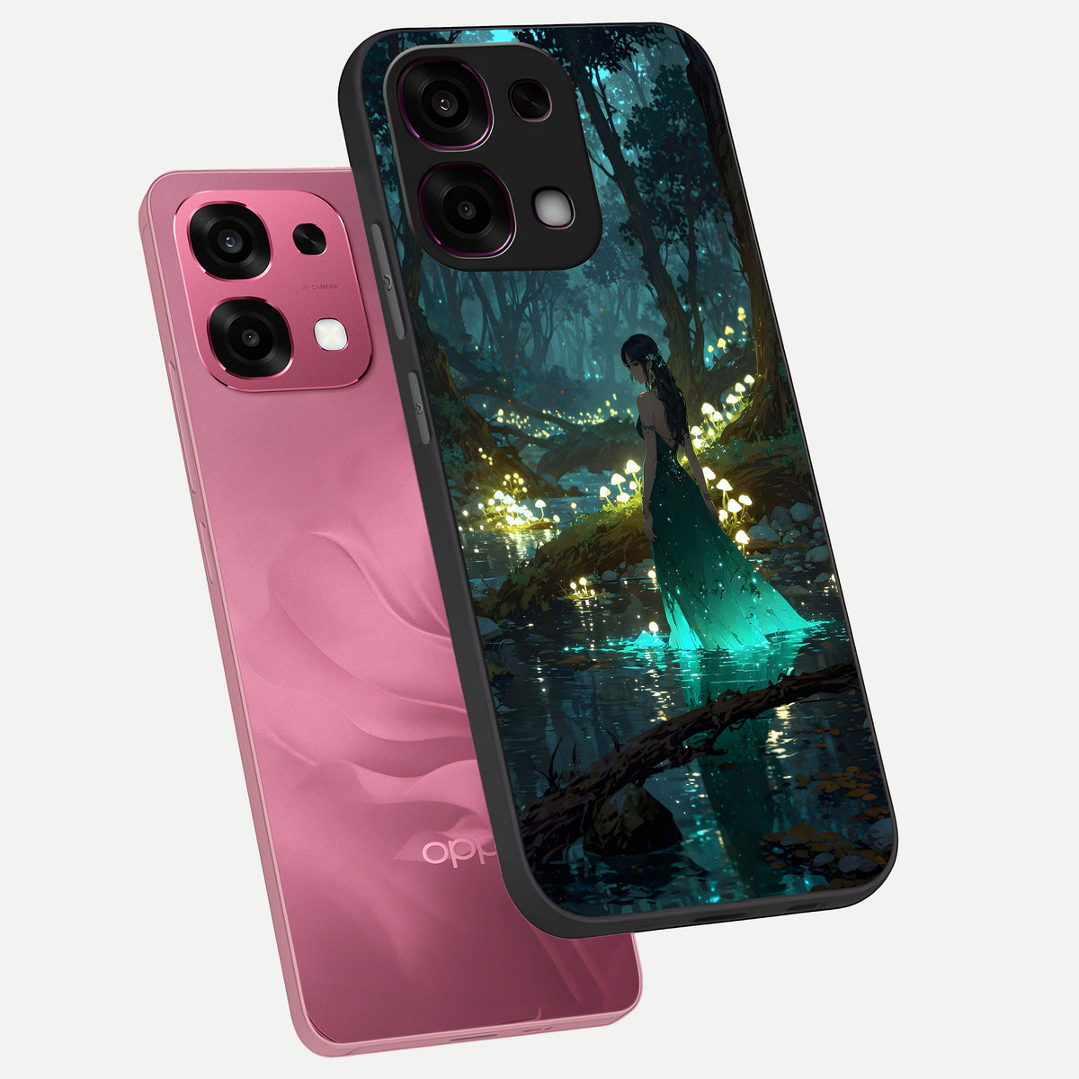  Enchanted Forest Glow phone case For Oppo F31 5G showing premium glass back cover with detailed artwork