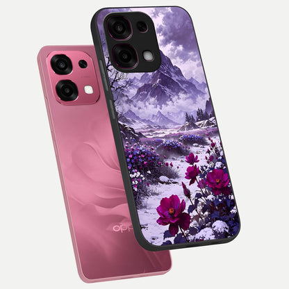  Flower Mountain View phone case For Oppo F31 5G showing premium glass back cover with detailed artwork