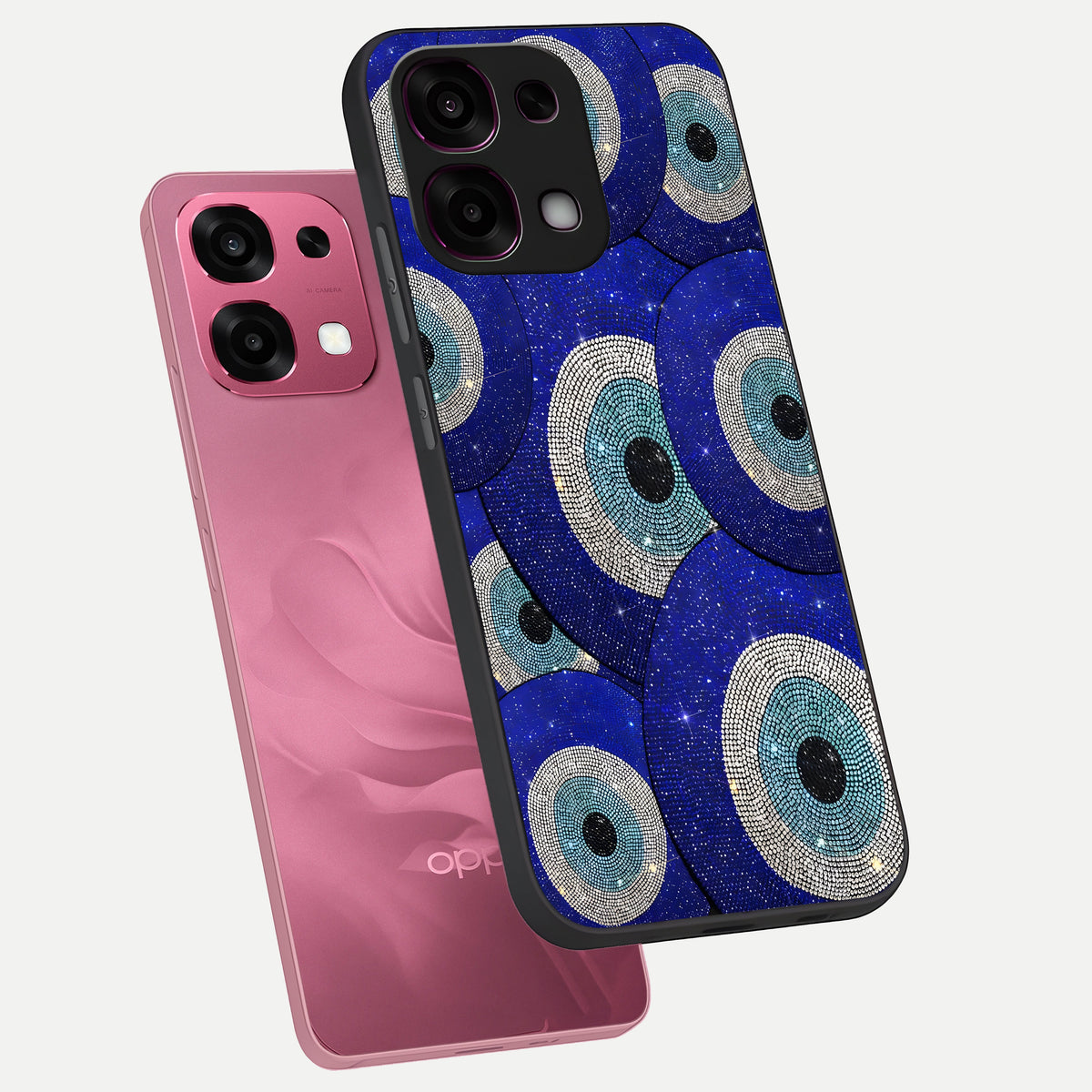 Galaxy Eye Flow phone case For Oppo F31 5G showing premium glass back cover with detailed artwork