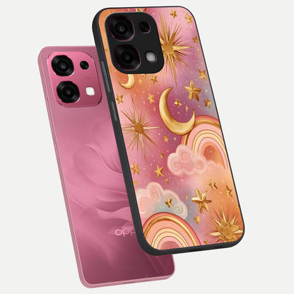  Golden Celestial Dreams phone case For Oppo F31 5G showing premium glass back cover with detailed artwork