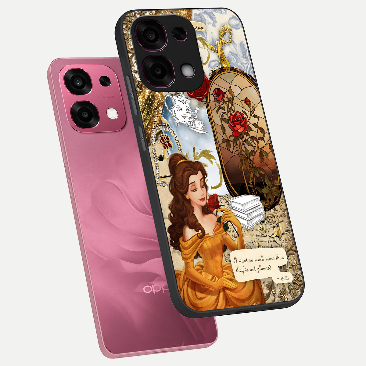  Golden Dream Belle phone case For Oppo F31 5G showing premium glass back cover with detailed artwork