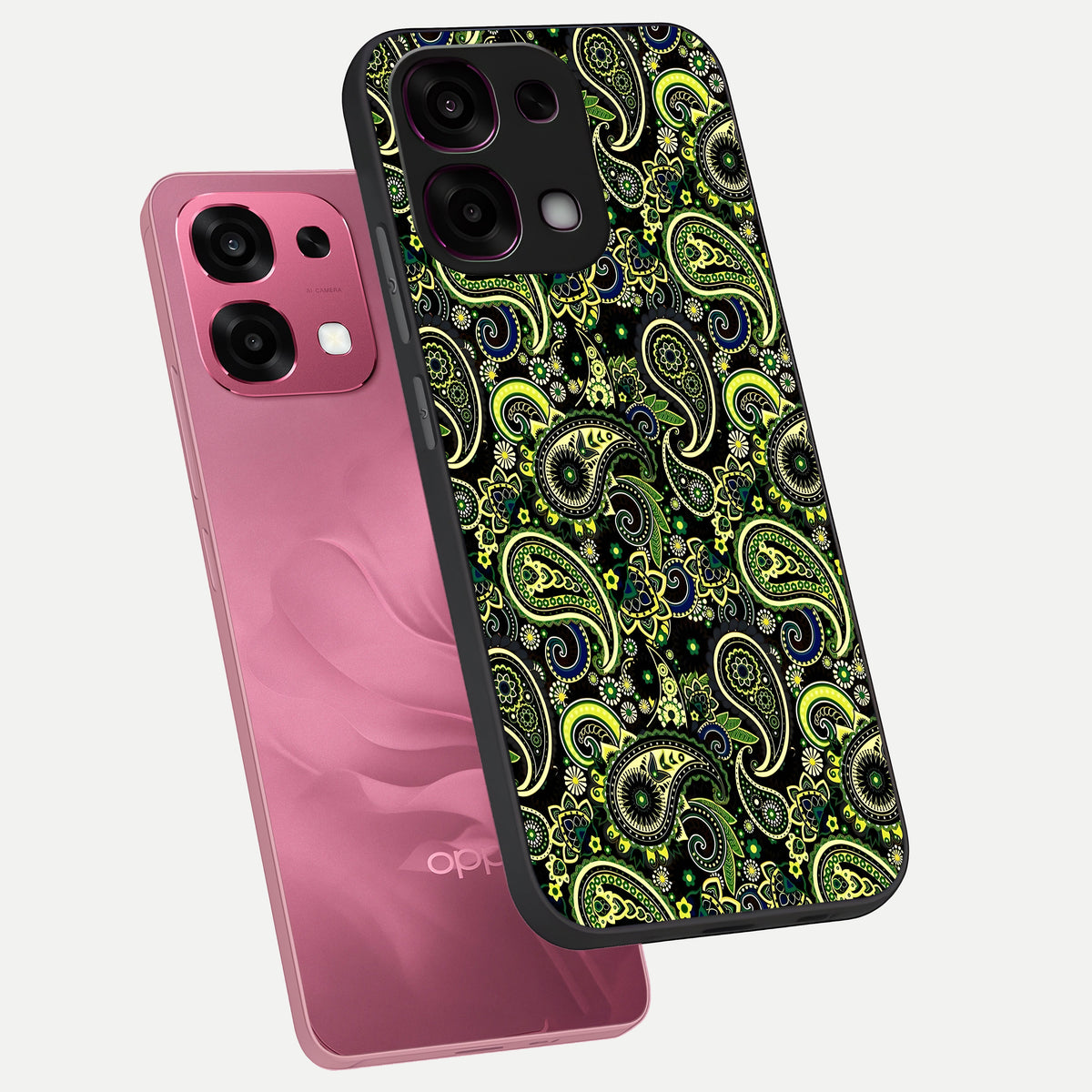  Green Lemon phone case For Oppo F31 5G showing premium glass back cover with detailed artwork