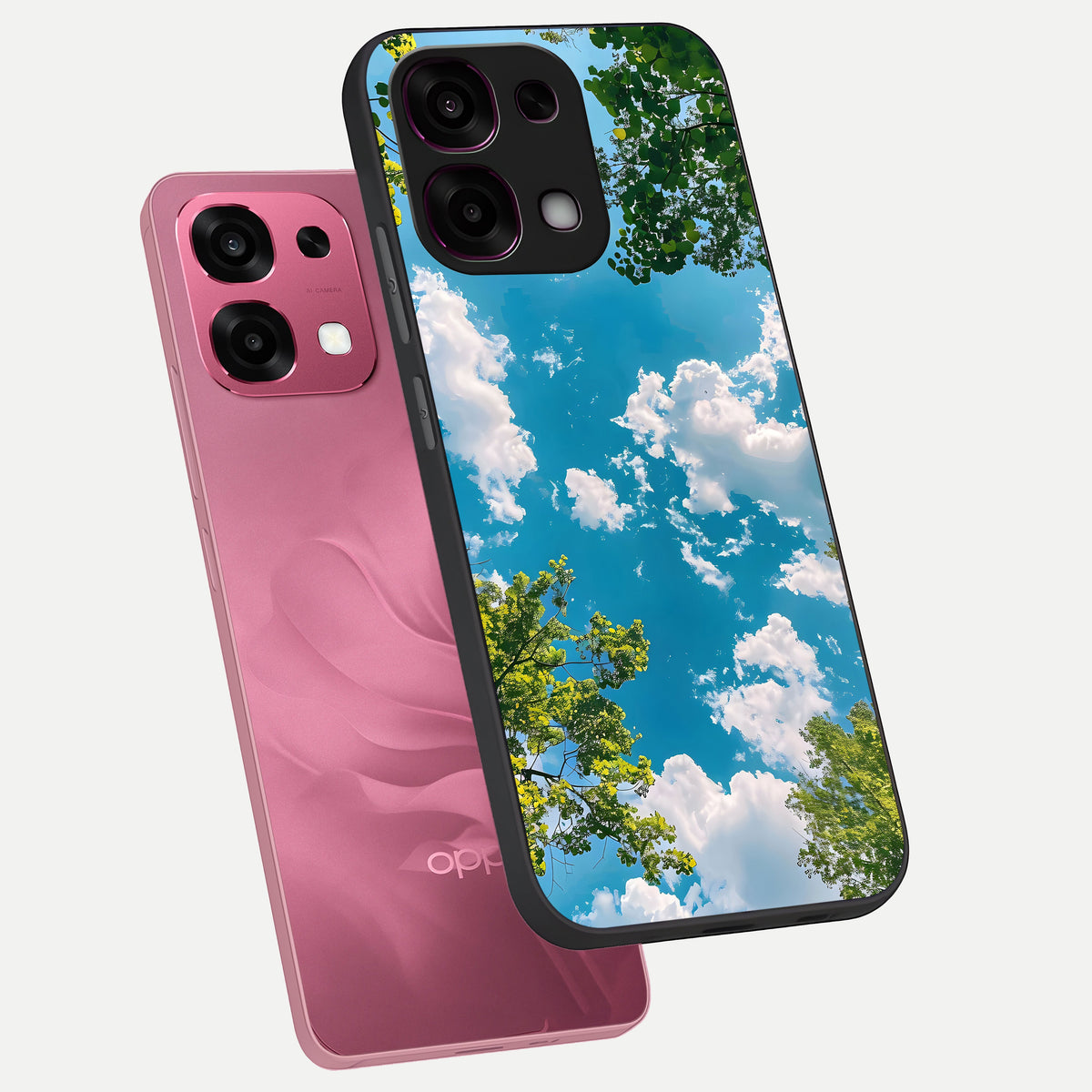  Green Moon Energy phone case For Oppo F31 5G showing premium glass back cover with detailed artwork