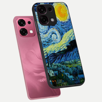  Inspired Van Gogh Art phone case For Oppo F31 5G showing premium glass back cover with detailed artwork