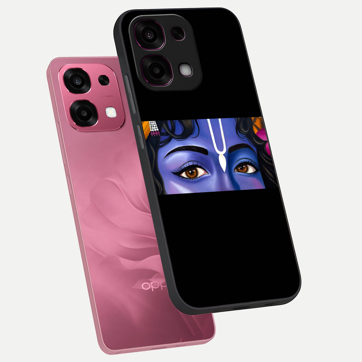  Krishna Eye phone case For Oppo F31 5G showing premium glass back cover with detailed artwork