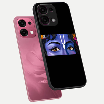  Krishna Eye phone case For Oppo F31 5G showing premium glass back cover with detailed artwork