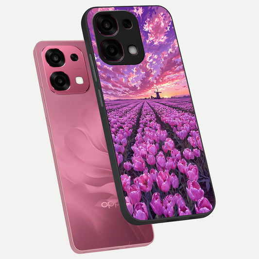  Lavender Dream Skies phone case For Oppo F31 5G showing premium glass back cover with detailed artwork