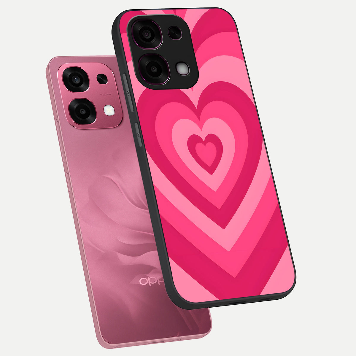  Layered Love Hearts phone case For Oppo F31 5G showing premium glass back cover with detailed artwork