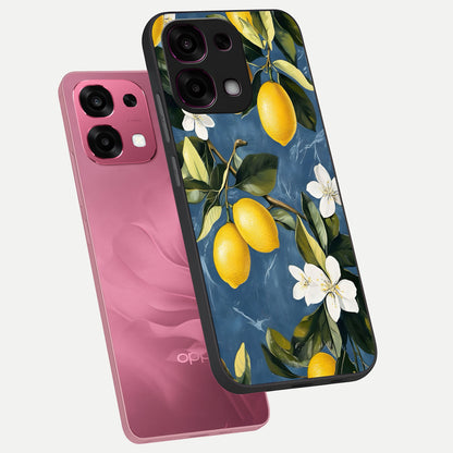  Lemon Dream Garden phone case For Oppo F31 5G showing premium glass back cover with detailed artwork