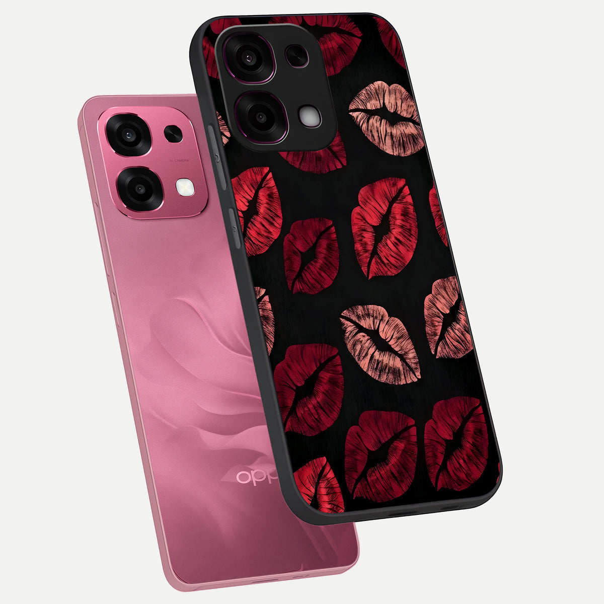  Midnight Kiss Love phone case For Oppo F31 5G showing premium glass back cover with detailed artwork