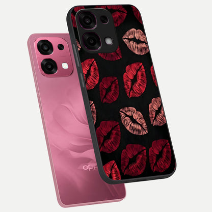  Midnight Kiss Love phone case For Oppo F31 5G showing premium glass back cover with detailed artwork