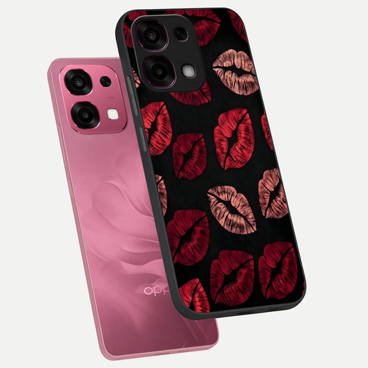  Midnight Kiss Love phone case For Oppo F31 5G showing premium glass back cover with detailed artwork