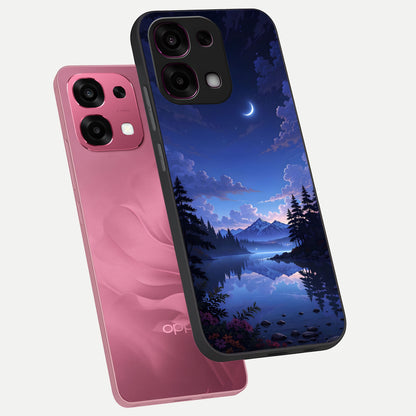  Midnight Lake Peace phone case For Oppo F31 5G showing premium glass back cover with detailed artwork