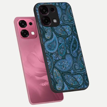 Midnight Paisley Glow phone case For Oppo F31 5G showing premium glass back cover with detailed artwork