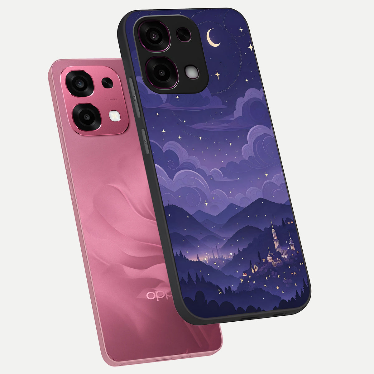  Minimal Night View phone case For Oppo F31 5G showing premium glass back cover with detailed artwork
