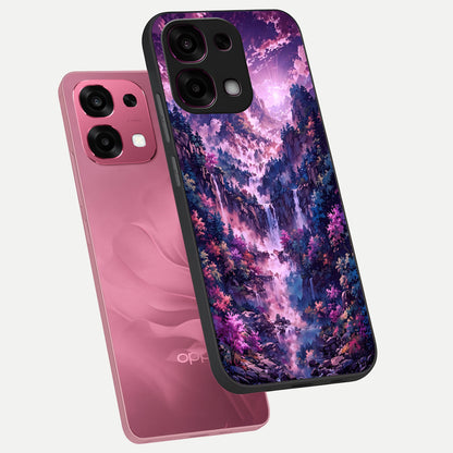  Mystic Cascade Peaks phone case For Oppo F31 5G showing premium glass back cover with detailed artwork