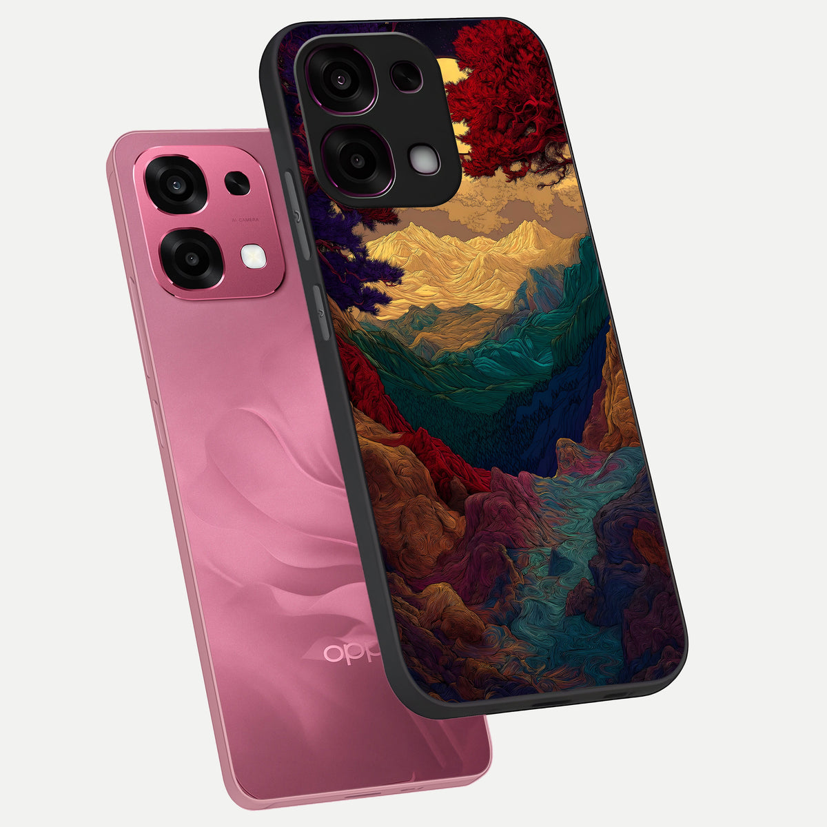  Mystic Valley Light phone case For Oppo F31 5G showing premium glass back cover with detailed artwork