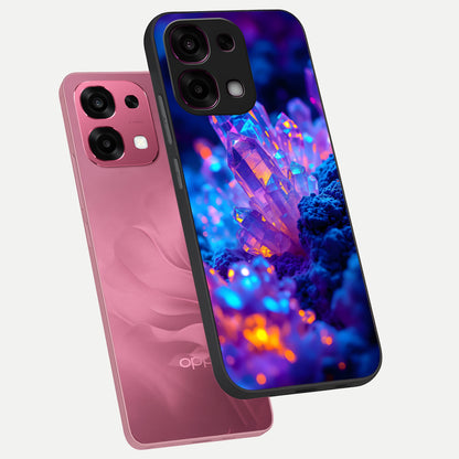  Neon Aura Shards phone case For Oppo F31 5G showing premium glass back cover with detailed artwork