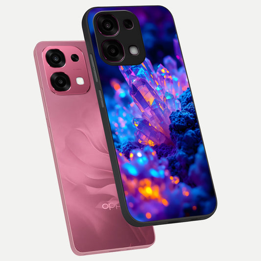  Neon Aura Shards phone case For Oppo F31 5G showing premium glass back cover with detailed artwork