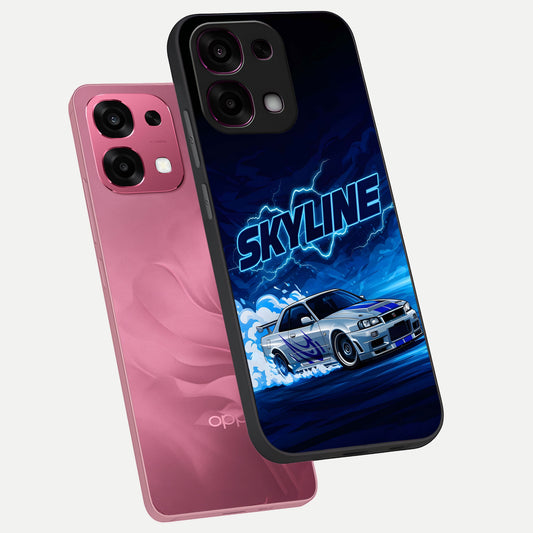  Neon Drift Beast phone case For Oppo F31 5G showing premium glass back cover with detailed artwork