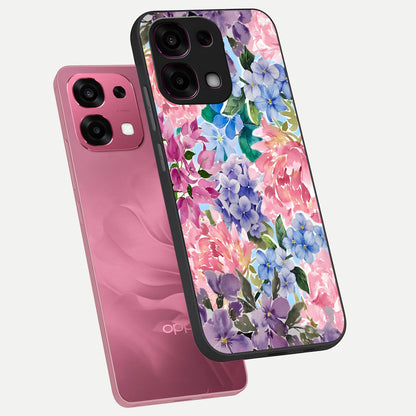  Pastel Floral Mix phone case For Oppo F31 5G showing premium glass back cover with detailed artwork