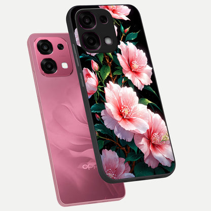  Peach Flower phone case For Oppo F31 5G showing premium glass back cover with detailed artwork