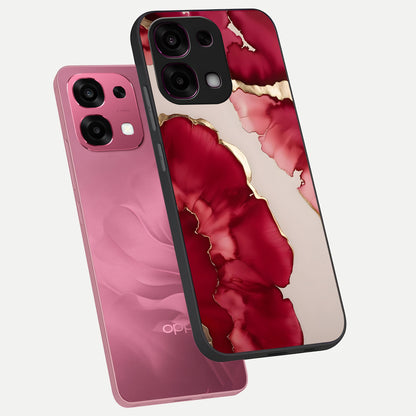  Pink And White Marble phone case For Oppo F31 5G showing premium glass back cover with detailed artwork