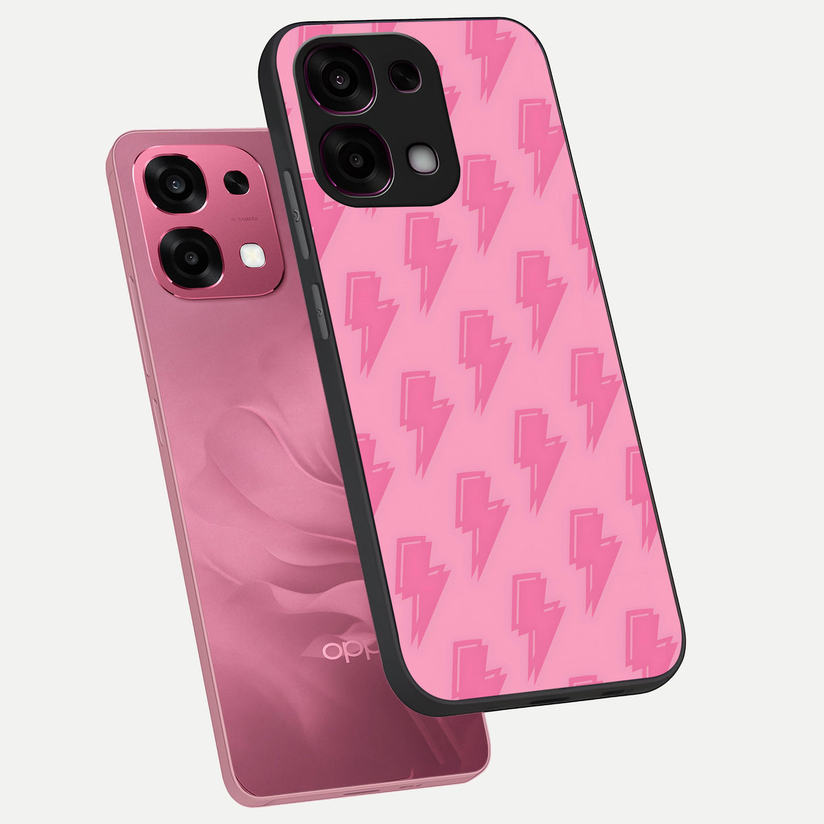  Pink Moo Magic phone case For Oppo F31 5G showing premium glass back cover with detailed artwork