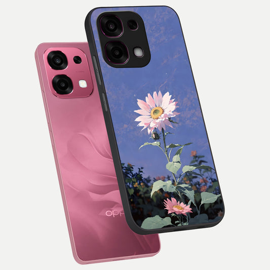  Pink Shells Outline phone case For Oppo F31 5G showing premium glass back cover with detailed artwork