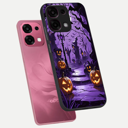  Pumpkin Patch Halloween phone case For Oppo F31 5G showing premium glass back cover with detailed artwork