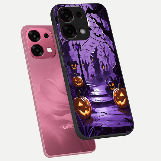  Pumpkin Patch Halloween phone case For Oppo F31 5G showing premium glass back cover with detailed artwork