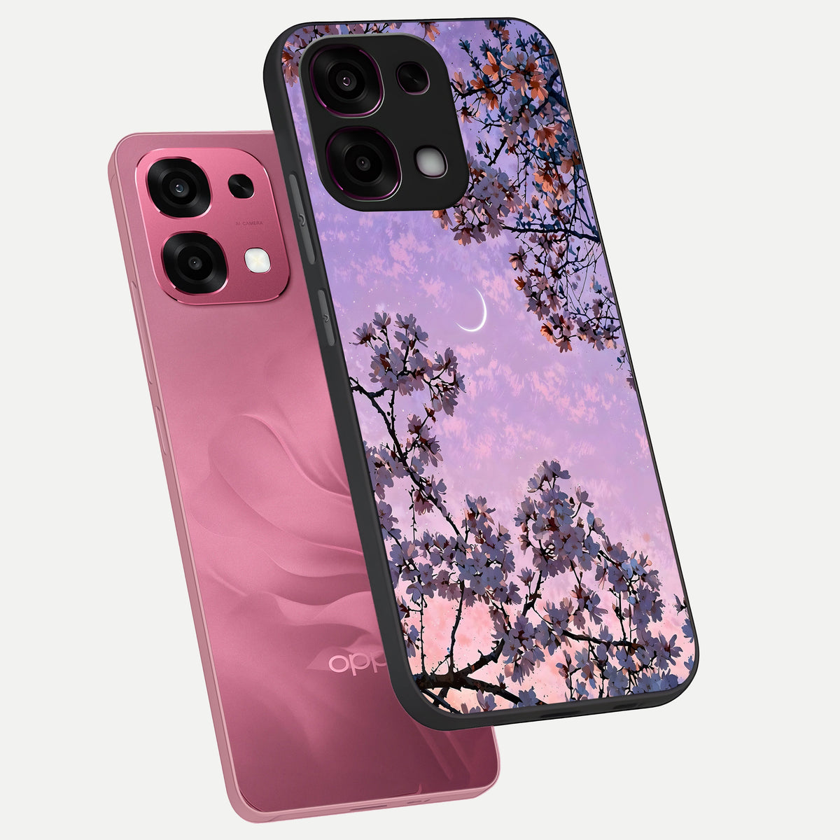  Purple Serenity Moon phone case For Oppo F31 5G showing premium glass back cover with detailed artwork