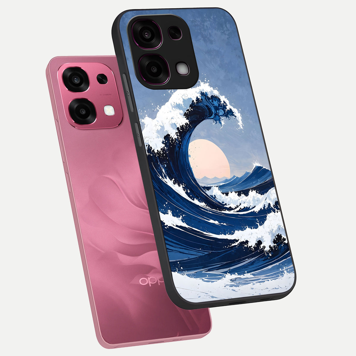  Rising Tide Power phone case For Oppo F31 5G showing premium glass back cover with detailed artwork