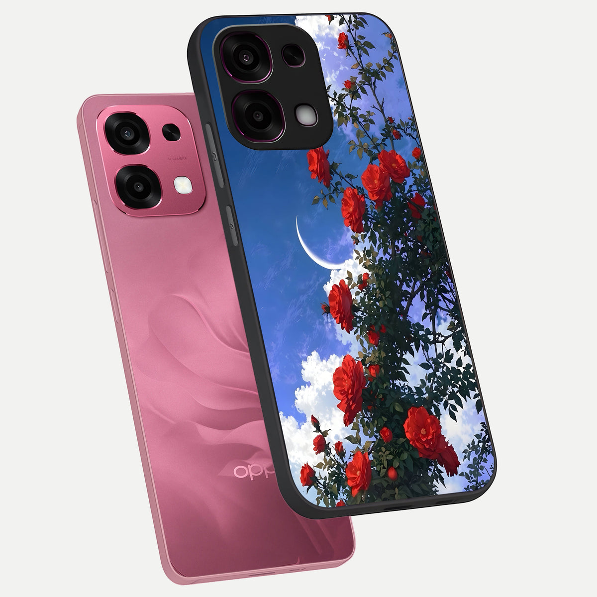  Rose Drift Flowers phone case For Oppo F31 5G showing premium glass back cover with detailed artwork