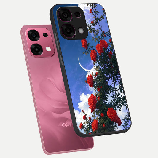  Rose Drift Flowers phone case For Oppo F31 5G showing premium glass back cover with detailed artwork